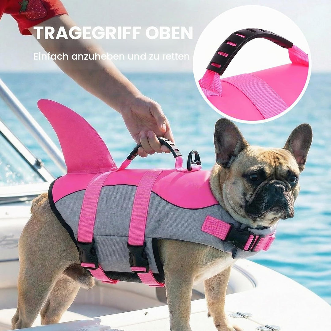 ASENKU Schwimmweste Hund, Hunde Rettungsweste zum Schwimmen, Bootfahren, Hunde Hai Schwimmwesten, Hu