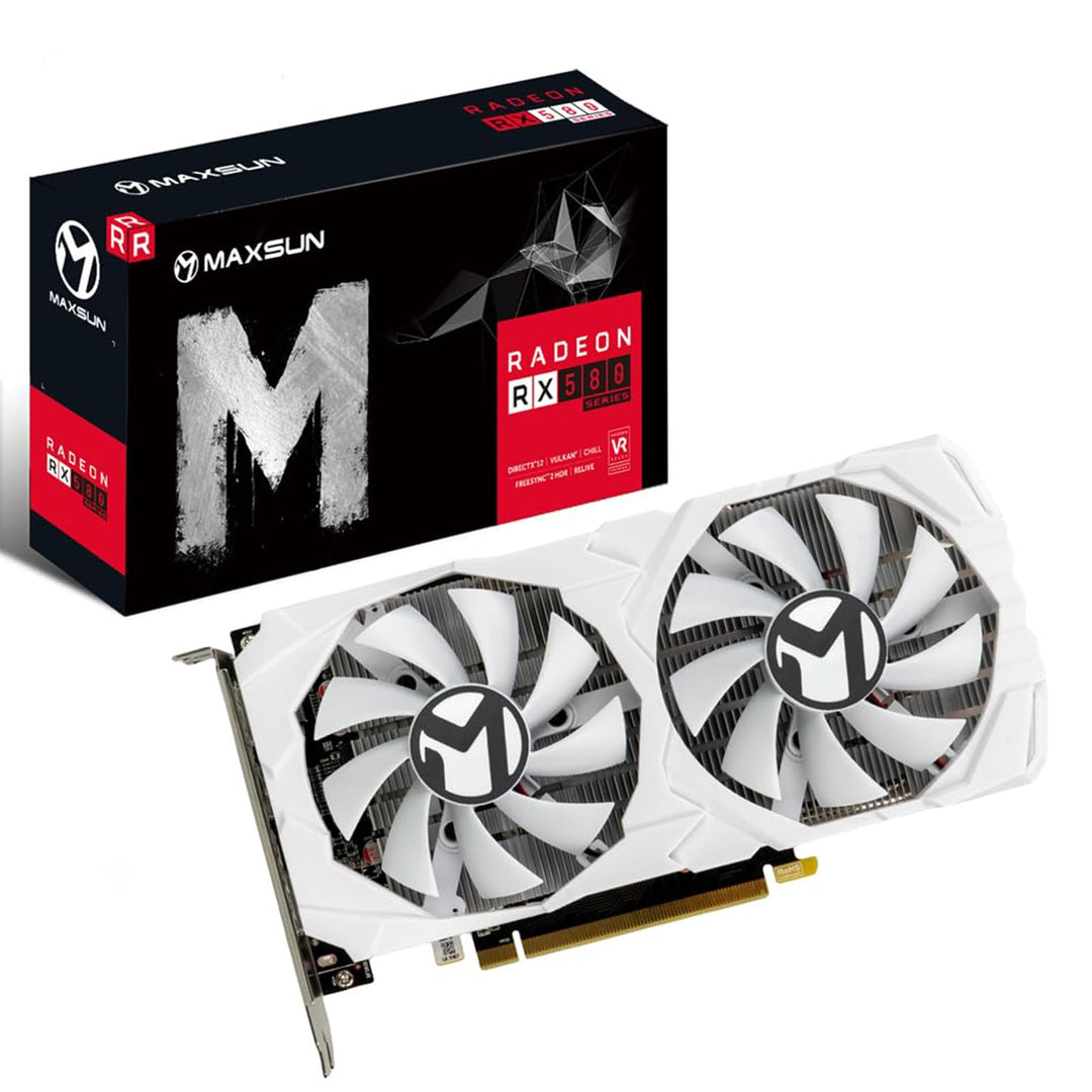 maxsun Grafikkarten AMD Radeon RX 580 8GB 2048SP GDDR5 Computer Video Grafikkarte GPU für PC Gaming