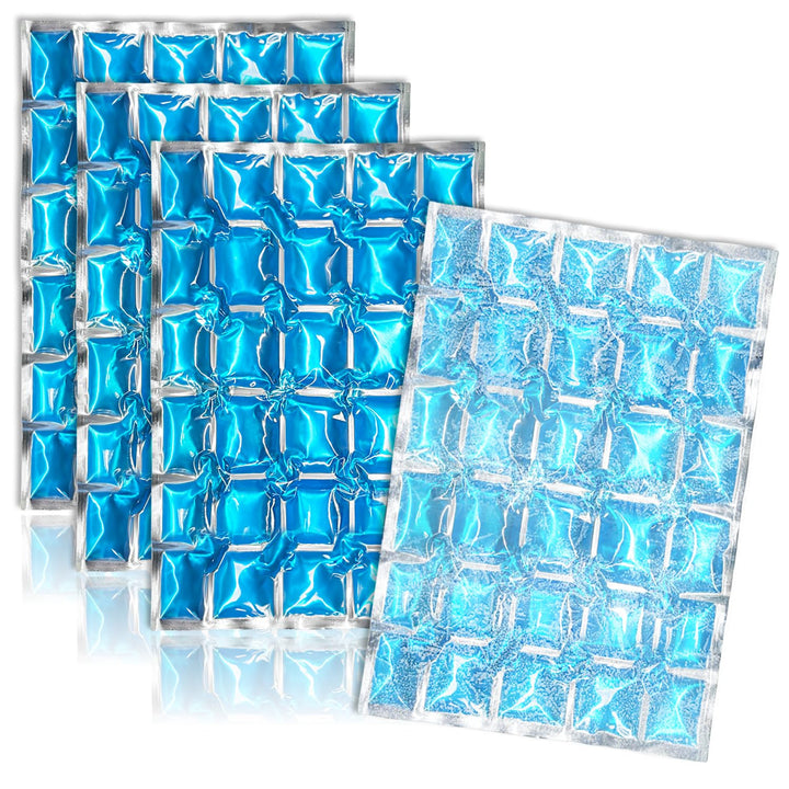 com-four® 4x Flexibles Eis-Pack - Kühlkompresse mit 25 Kühlzellen - Kühlpack für Haushalt, Camping u