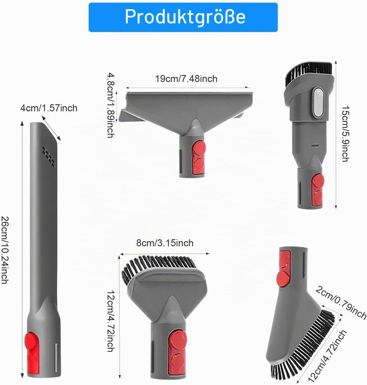 5 Stück Staubsauger Zubehör Set für Dyson Gen5 V7 V8 V10 V11, 5 in1 Staubsauger Ersatzteile Düsen Un