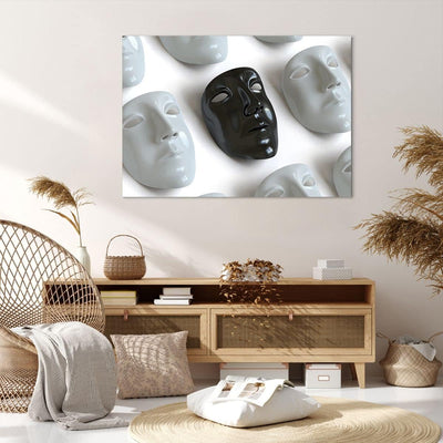 Bilder auf Leinwand 100x70cm Leinwandbild Venedig Maske Schauspieler Theater Gross Wanddeko Bild Sch