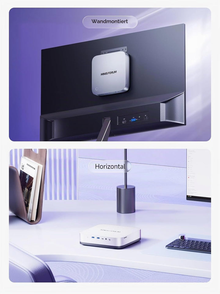 MINIS FORUM AI X1 Pro Mini-PC, Ryzen AI 9 HX470 (12 C/24 T, bis zu 5,2 GHz), Radeon 890M Grafik, 32