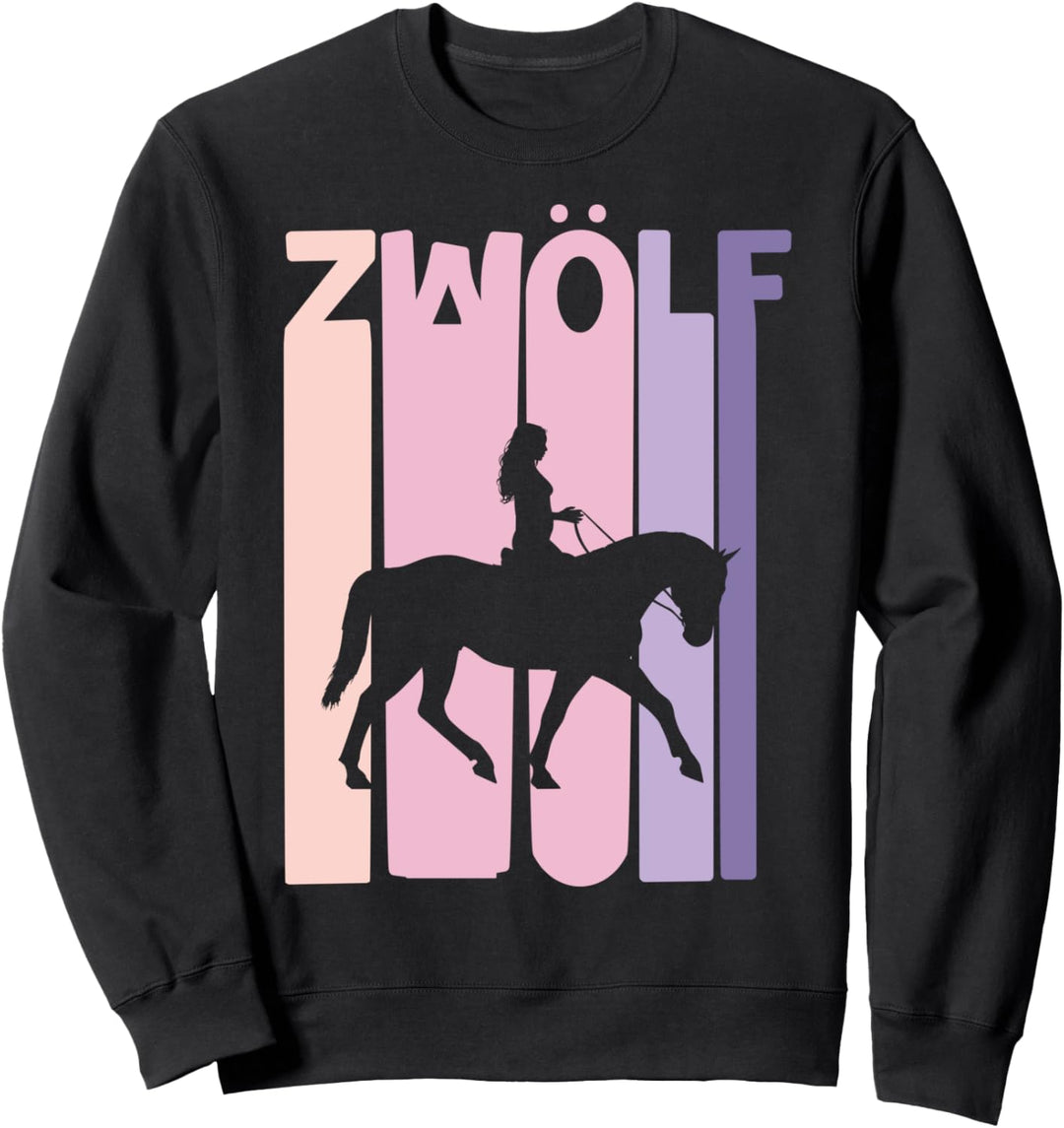 12. Geburtstag Geschenk Reiterin Pferde Fan 12 Jahre Mädchen Sweatshirt
