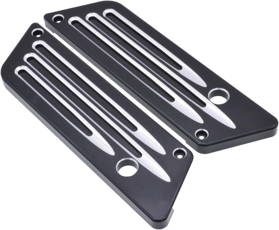 KATUR Motorrad SaddleBag Latches Cover Black Chrome Tief Edge Cut CNC Billet Festsatteltasche Lasche