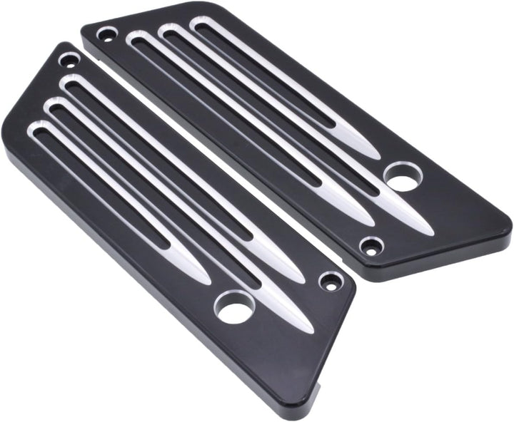 KATUR Motorrad SaddleBag Latches Cover Black Chrome Tief Edge Cut CNC Billet Festsatteltasche Lasche