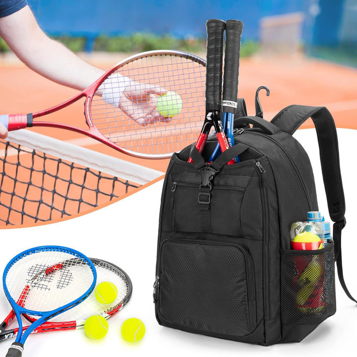 DSLEAF Tennistasche für 2 Schläger, Tennisrucksack mit separatem Schuhfach für Sporttraining, Fitnes