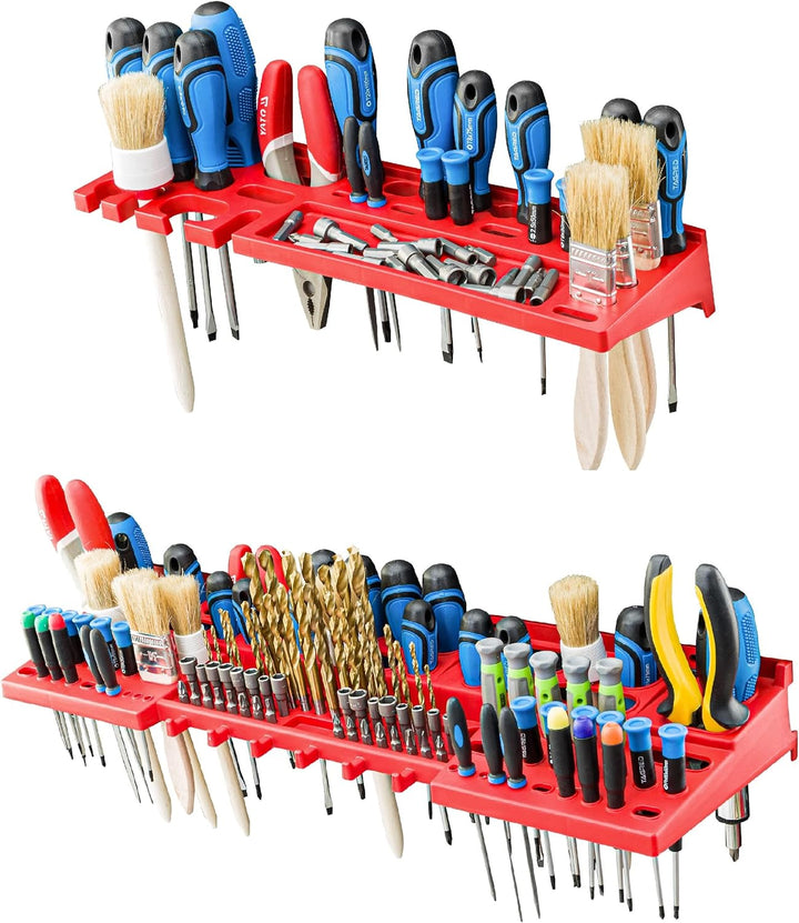 Lagersystem Werkstattregal | 117 x 78 cm | NPKL Wandregal mit Stapelboxen - Wandplatten Extra Starke
