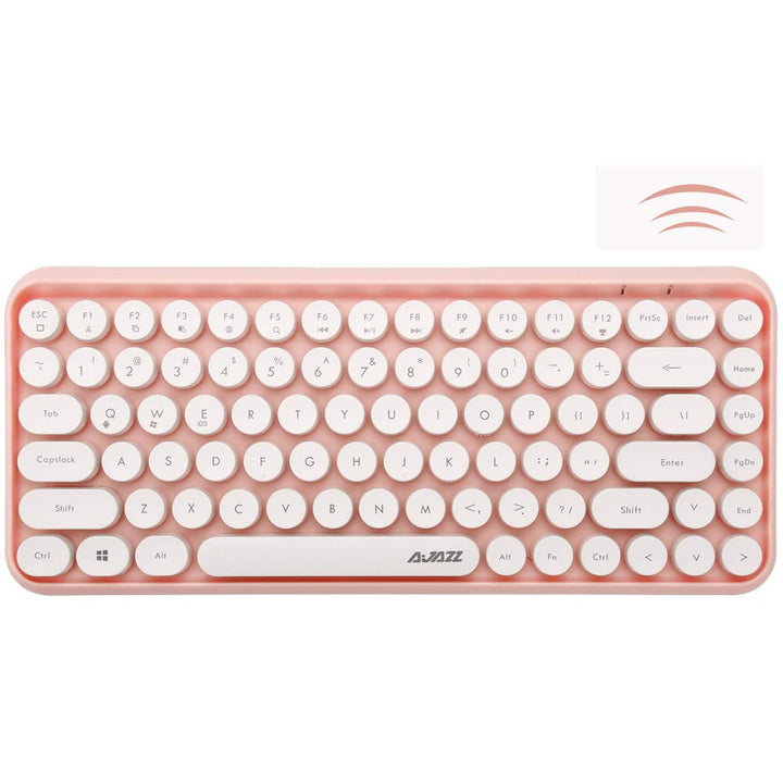 FELiCON 308i Kabellose Retro Tastatur, Bluetooth Silent Cute Computer Tastatur mit Runder Punk Taste