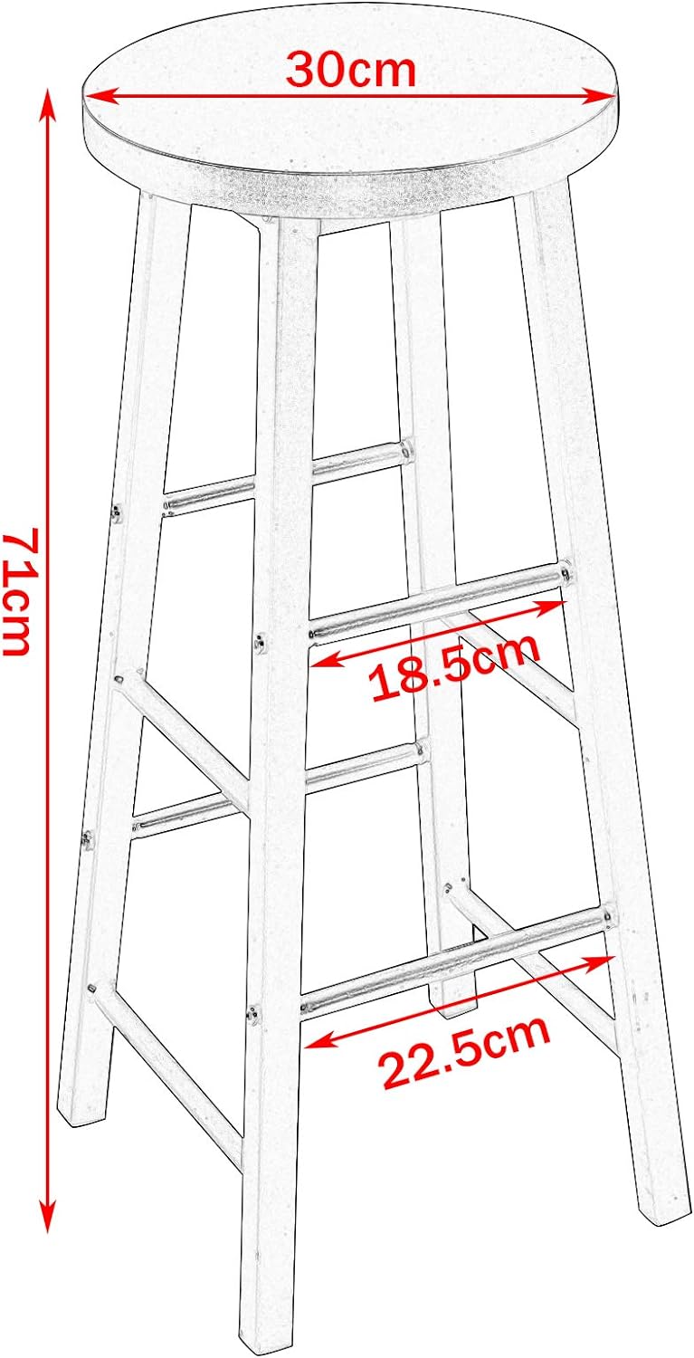 WOLTU BH130sz-2 2X Barhocker Bistrohocker Tresenhocker Barstuhl, Gestell aus stabilem Stahl, Stizflä