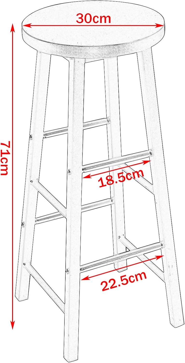 WOLTU 4X Barhocker Bistrohocker Tresenhocker Barstuhl, Gestell aus stabilem Stahl, Stizfläche aus MD