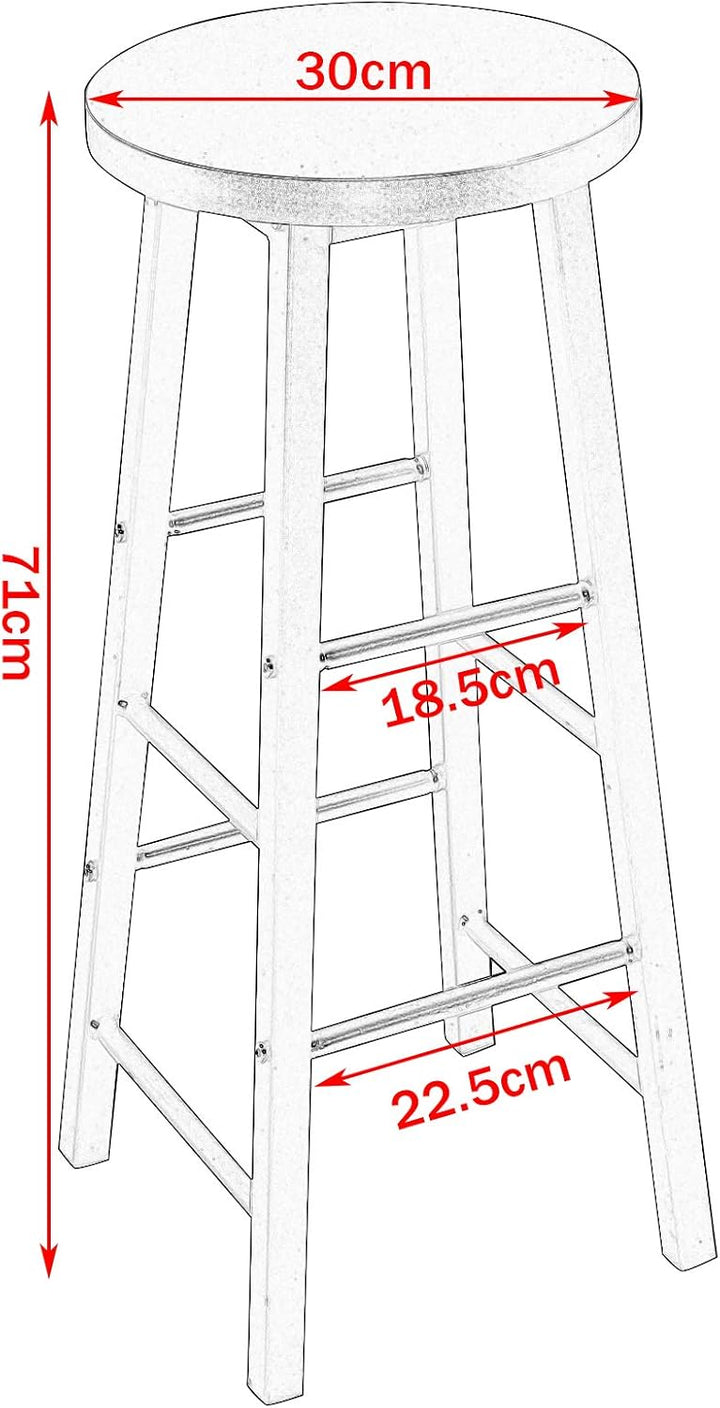 WOLTU 4X Barhocker Bistrohocker Tresenhocker Barstuhl, Gestell aus stabilem Stahl, Stizfläche aus MD