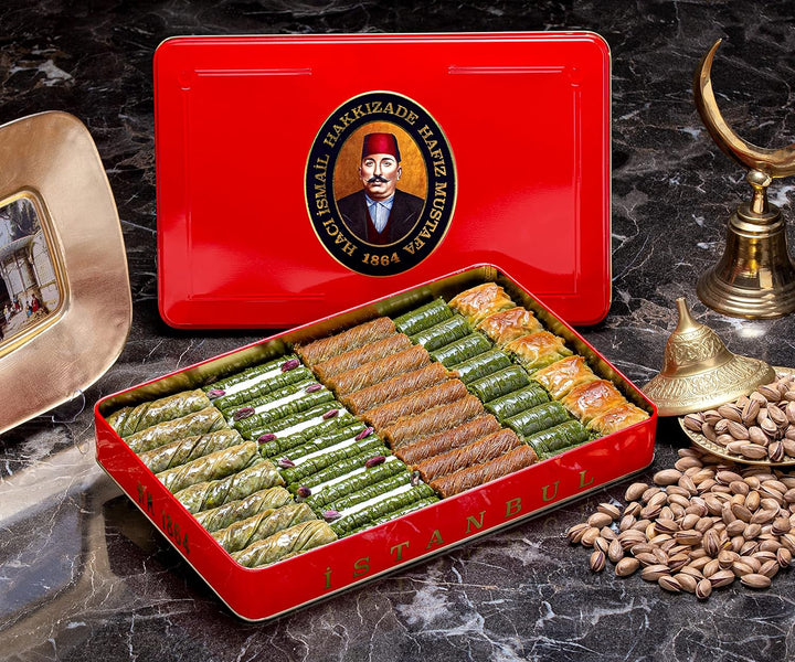 Hafiz Mustafa 1864 Istanbul Baklava Gebäckdose – Gebackene Baklava Dessertsnacks aus frischen Phyllo