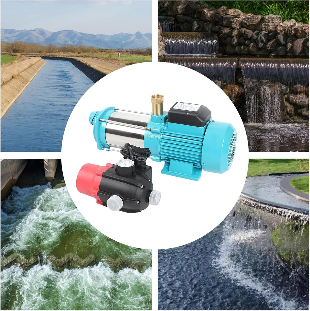 Kreiselpumpe 9,8 bar Wasserpumpe Hauswasserwerk Gartenpumpe Selbstansaugend 1300 W 4000 L/h N Centri