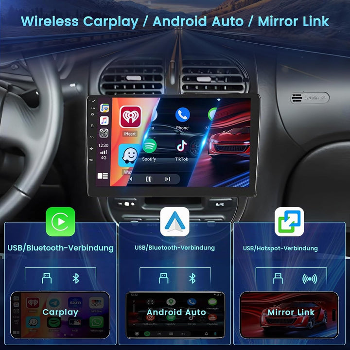 2+64G Android Autoradio für Peugeot 206/206CC 2001-2016 Cirteon C2 Wireless Carplay&amp;Android Auto, 9&