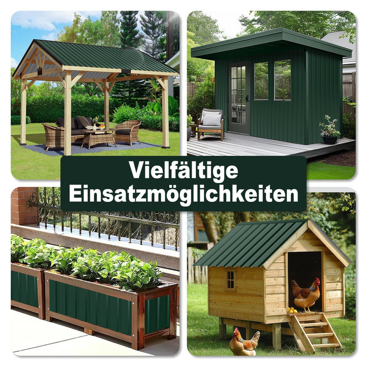 12x Profilblech Trapezblech Dachplatten Stahlblech 115x45cm = 6m² Wellblechplatten für Dach Metall D