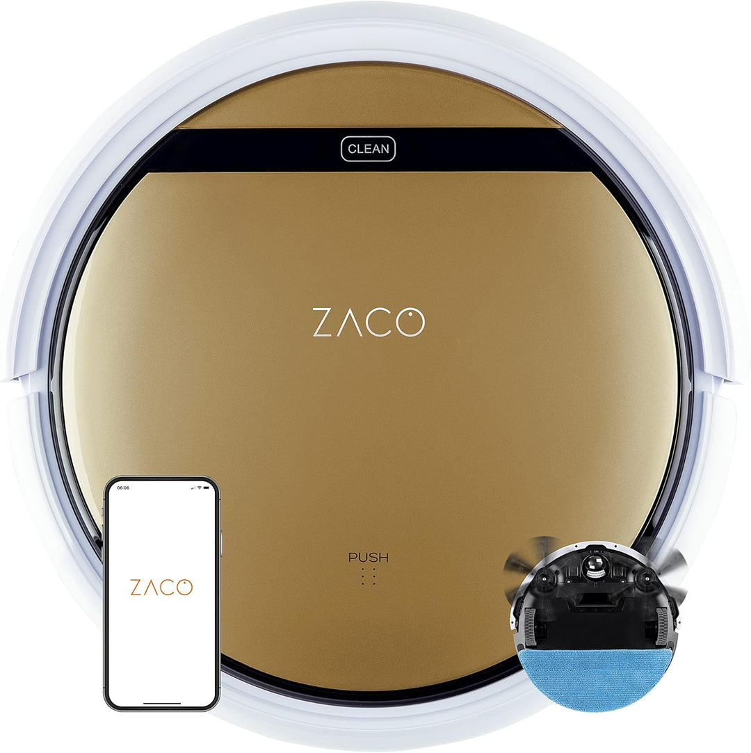 ZACO V5x Saugroboter mit Wischfunktion, App & Alexa Steuerung, 8,1cm flach, automatischer Roboter, 2
