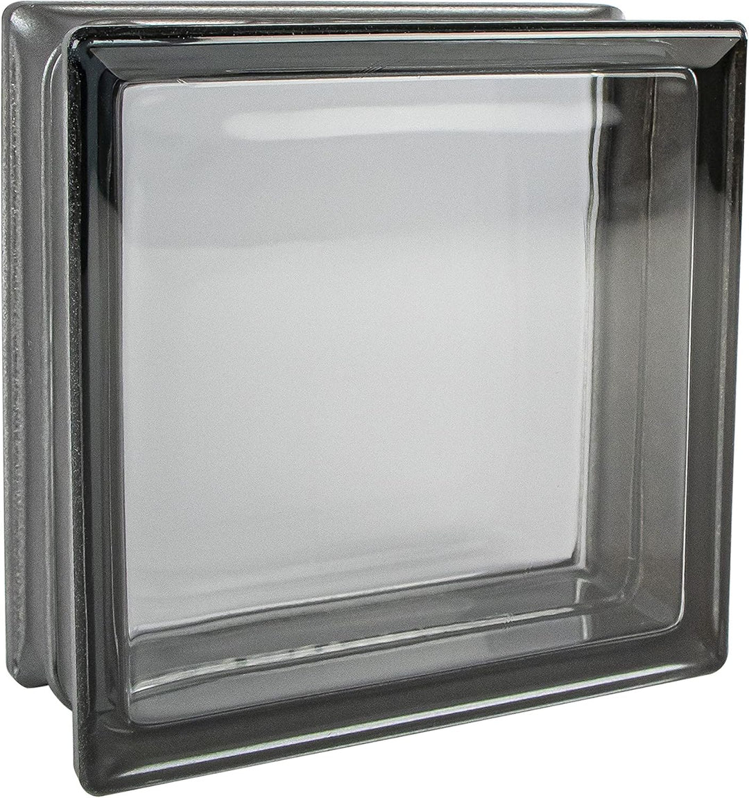 Fuchs Design 6 Stück Glassteine BM Glassteine Vollsicht Dunkelgrau Glasstein einseitig satiniert 19