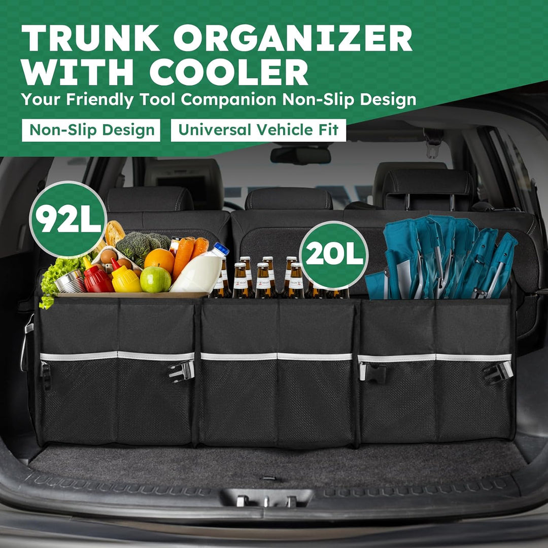Kofferraum-Organizer mit 20L Frischhalte-Tasche - Robuste 600D Oxford Faltbox für SUV, Kombi & Estat