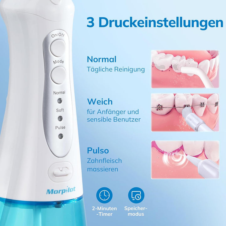Morpilot Munddusche, Professionelle Elektrische Kabellose Munddusche, Munddusche Zahnreiniger Wasser