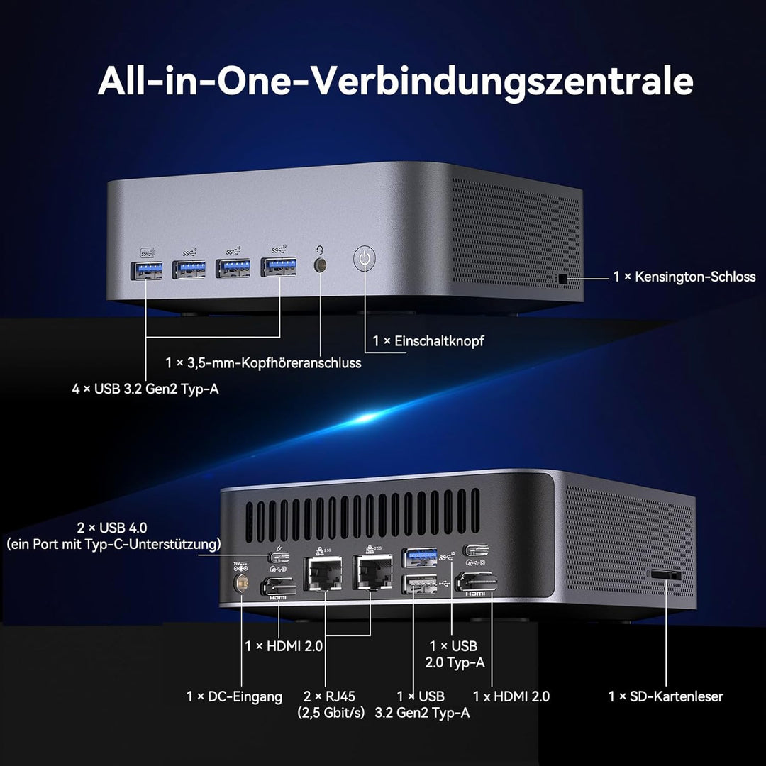 GEEKOM [Einziger Europäischer Hardware Preis für Intel Mini-PC AI Mini PC GT1 Mega mit Intel Core Ul