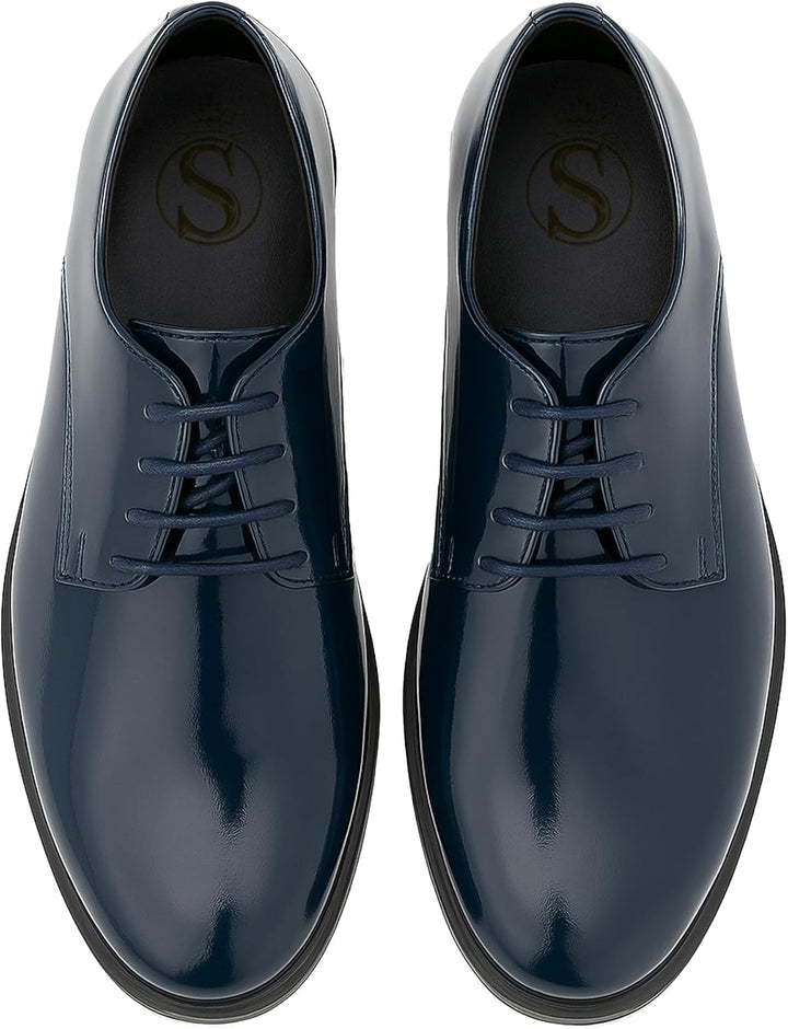 SIRRI Jungen-Derby-Schuhe aus Lackleder für formelle Kleidung zum Schnüren für Hochzeit und Abschlus