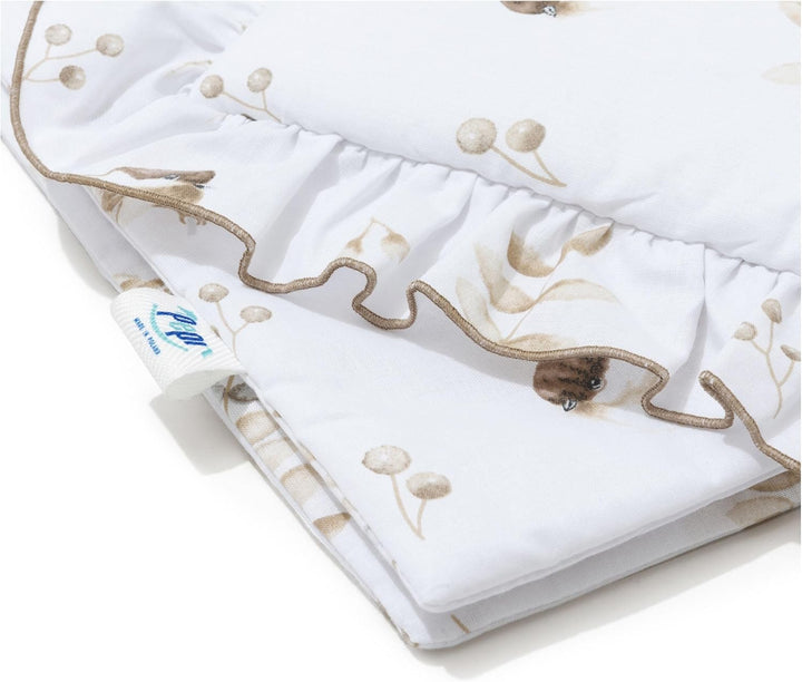 Pepi - Bettwäsche Weiss Rüschen - Kissen 30×40 und Bettdecke mit Füllung 75×100 - Musselin Bettwäsch