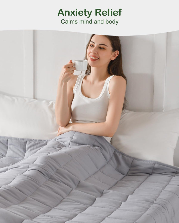 Sivio Gewichtsdecke für Erwachsene 5,5kg, Atmungsaktive Beschwerungsdecke, weiches Material mit Glas