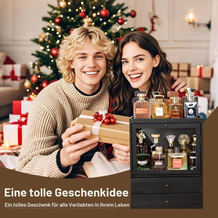HoldOneLight Parfümregal für Herren, Parfüm-Organizer aus Massivholz für den Waschtisch, geräumiger,