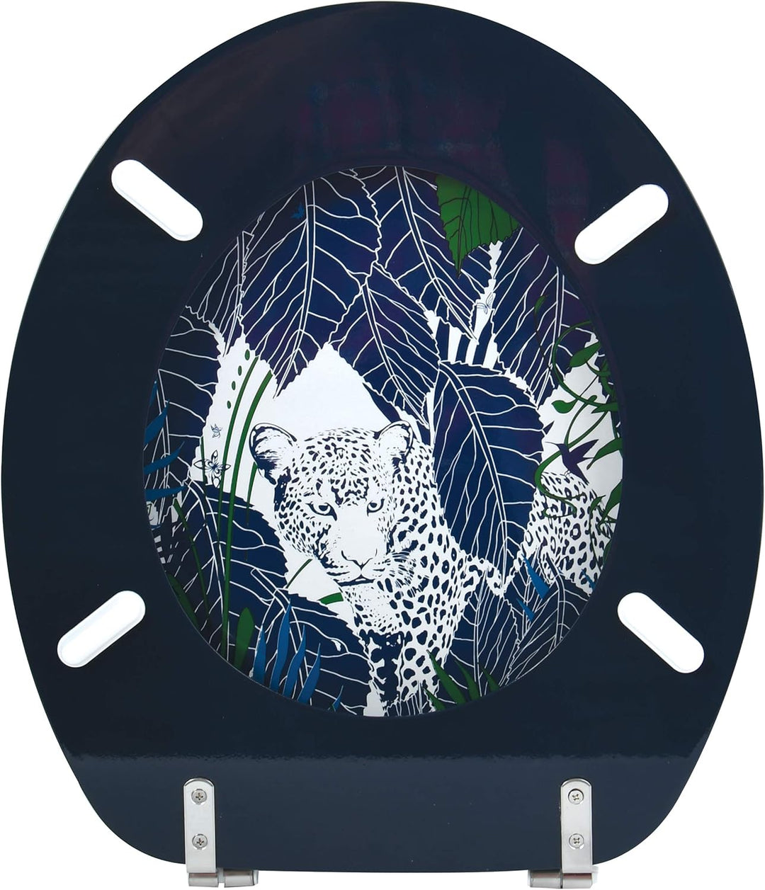 MSV WC Sitz Toilettendeckel MDF Holzkern "Rain Forest" Scharniere aus Edelstahl - hochwertige und st