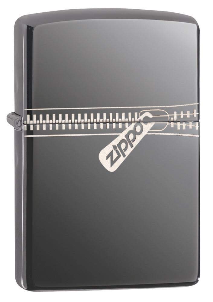 Zippo Sturmfeuerzeug 21088 Zipped Reissverschluss Farbig Schwarz, Farbig Schwarz