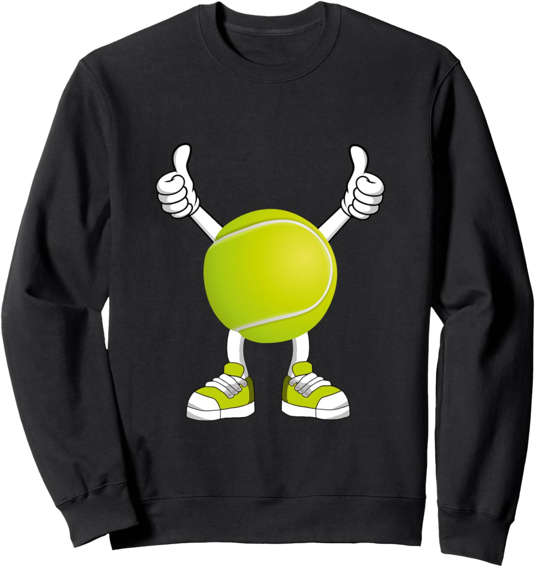Tennisspieler Comic Tennisball Sweatshirt