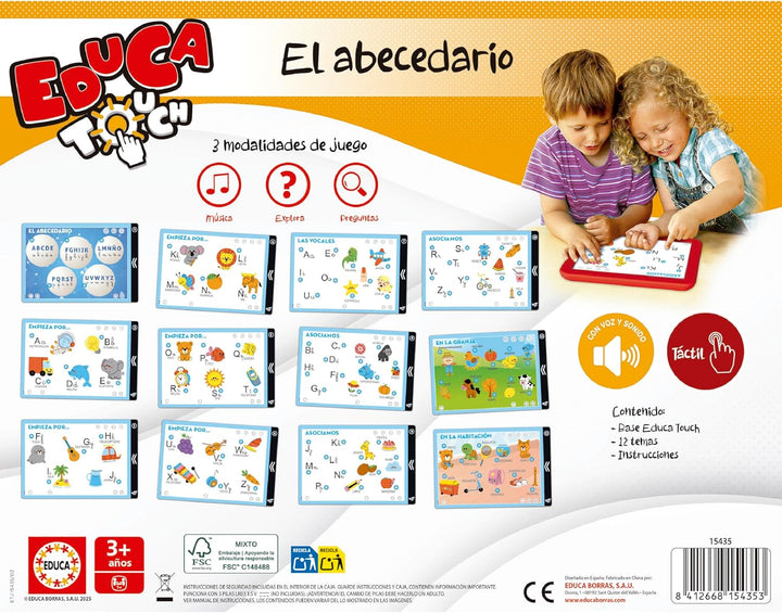 Educa 15435 Touch Junior Lernen Das Alphabet Lernspiel für Kinder, bunt, 30.5 x 23.4 x 6.1, Alphabet