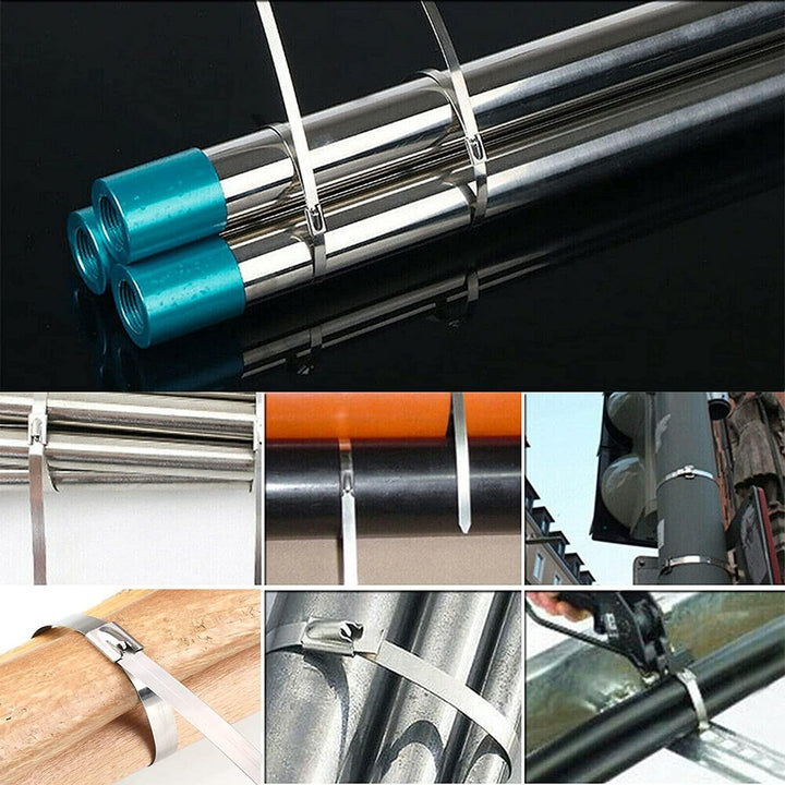 Deecam 500 Stück Edelstahl Kabelbinder 300mmx4,6 mm, Mehrzweck Kabelbinder Metall Rostfrei, Achsmans