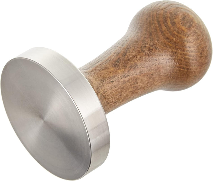 Motta 8100/M Tamper aus Edelstahl, planar mit braunem Echtholzgriff, 58 mm, Braun