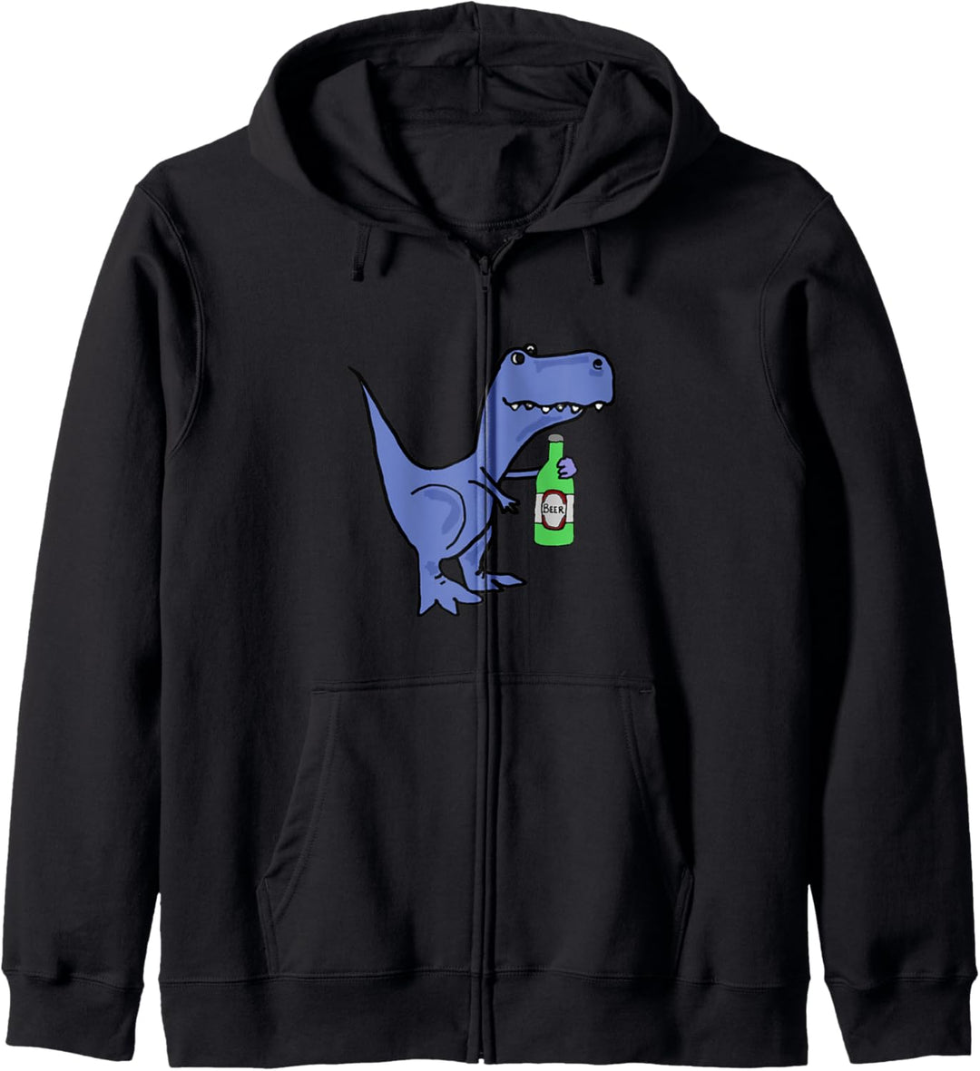 Smileteesdrinka Lustiges T-rex Dinosaurier-trinkendes Bier Kapuzenjacke