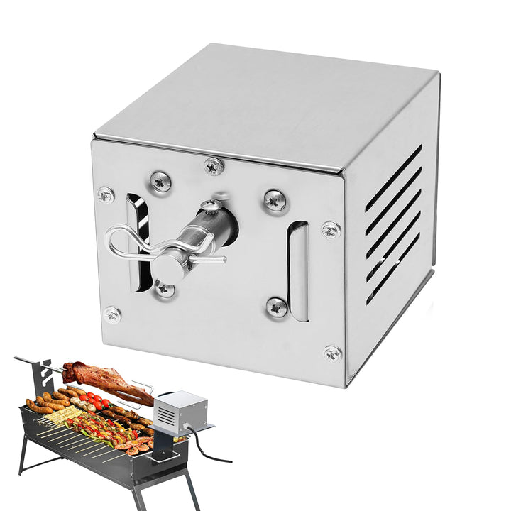 Futchoy Grillmotor für Grillspiess 25W Edelstahl Grillspiess Motor bis 100KG Belastbar BBQ Drehmotor