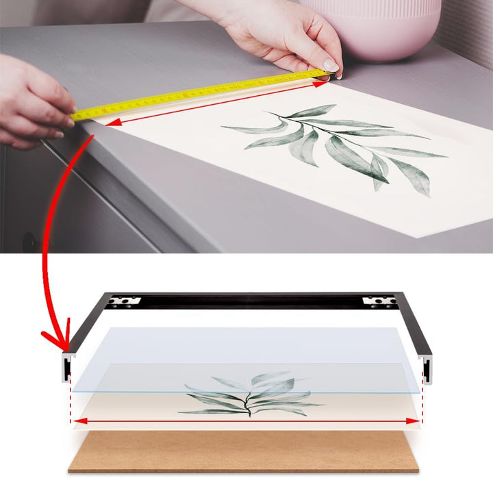 Bildershop-24 Bilderrahmen Milano Aluminium Alubilderrahmen 80 x 120 cm Aluminium Natur Fotorahmen,