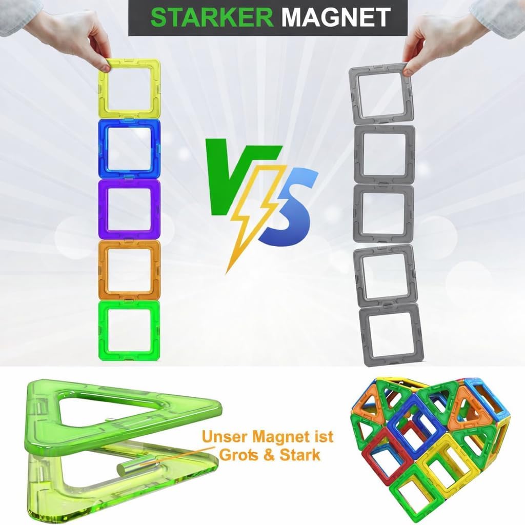 Desire Deluxe Magnetische Bausteine 94PC Konstruktion Bauen Blöcke Set Montessori Spielzeug Teilen f