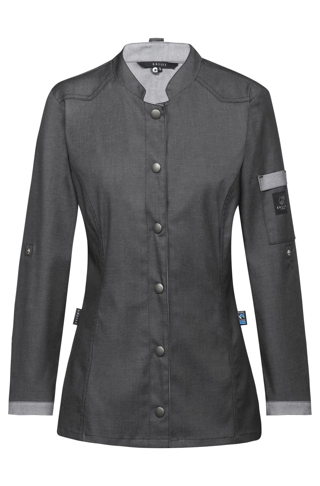 Gastro Moda Cuisine Damen Kochjacke Bikerstyle Regular, Grau XS