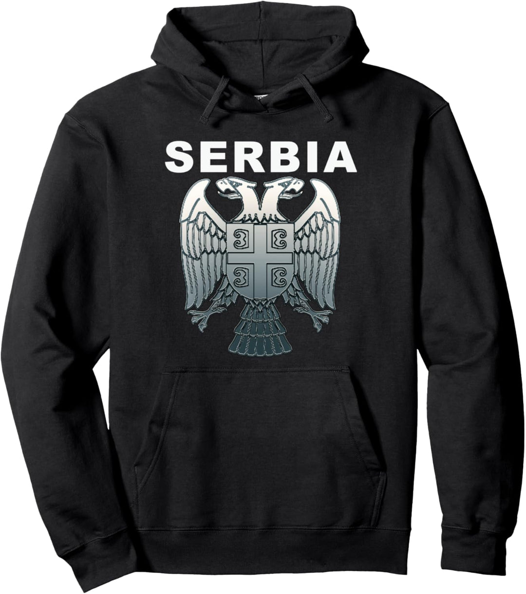 Serbian Eagle National Pride Coat of Arms Pullover Hoodie