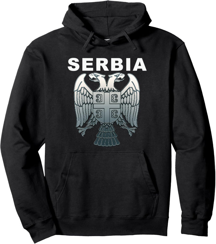 Serbian Eagle National Pride Coat of Arms Pullover Hoodie