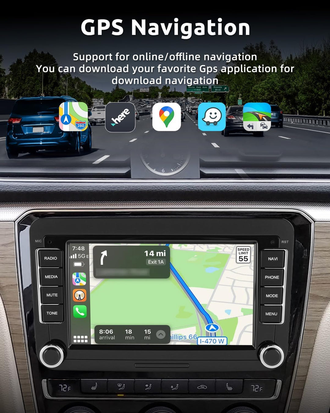 ESSGOO Android15 4+64G Wireless CarPlay Androidd Auto Autoradio Für VW Golf MK5 MK6 Polo Caddy Passa