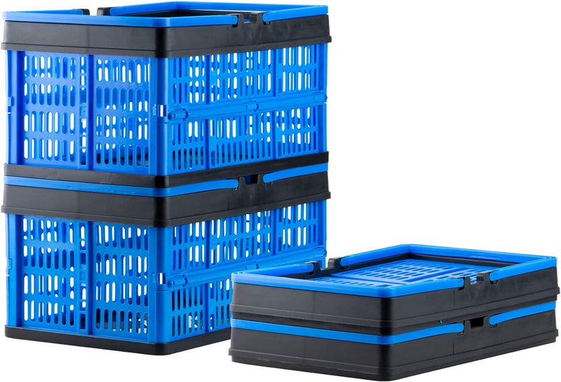 Grizzly kleine Klappbox faltbar mit Henkel, 2er Set, blau, je 16 L, Faltbox nutzbar als klappbarer E