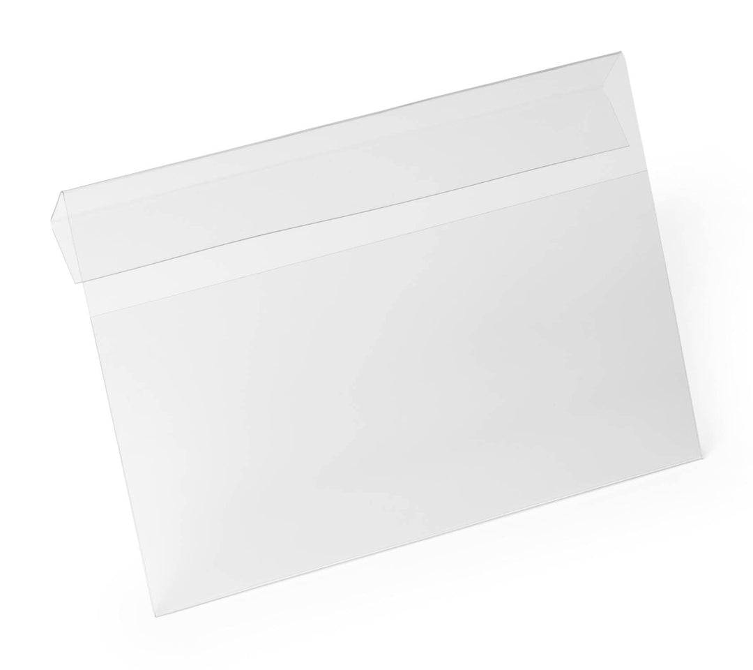 Durable Kennzeichnungstasche HARD COVER mit Falz A5 quer, Packung à 10 Stück, transparent, 116219 A5