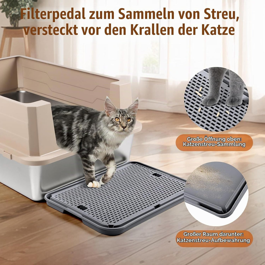 grosse Katzentoilette Rampe Matte, 42x30CM Katzentreppe, Katzenstreu Catcher für automatische selbst