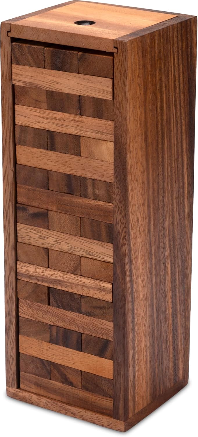 LOGOPLAY Wackel Turm - Gr. L - 26 cm Höhe - Condo - Holzturm - Geschicklichkeitsspiel - Gesellschaft