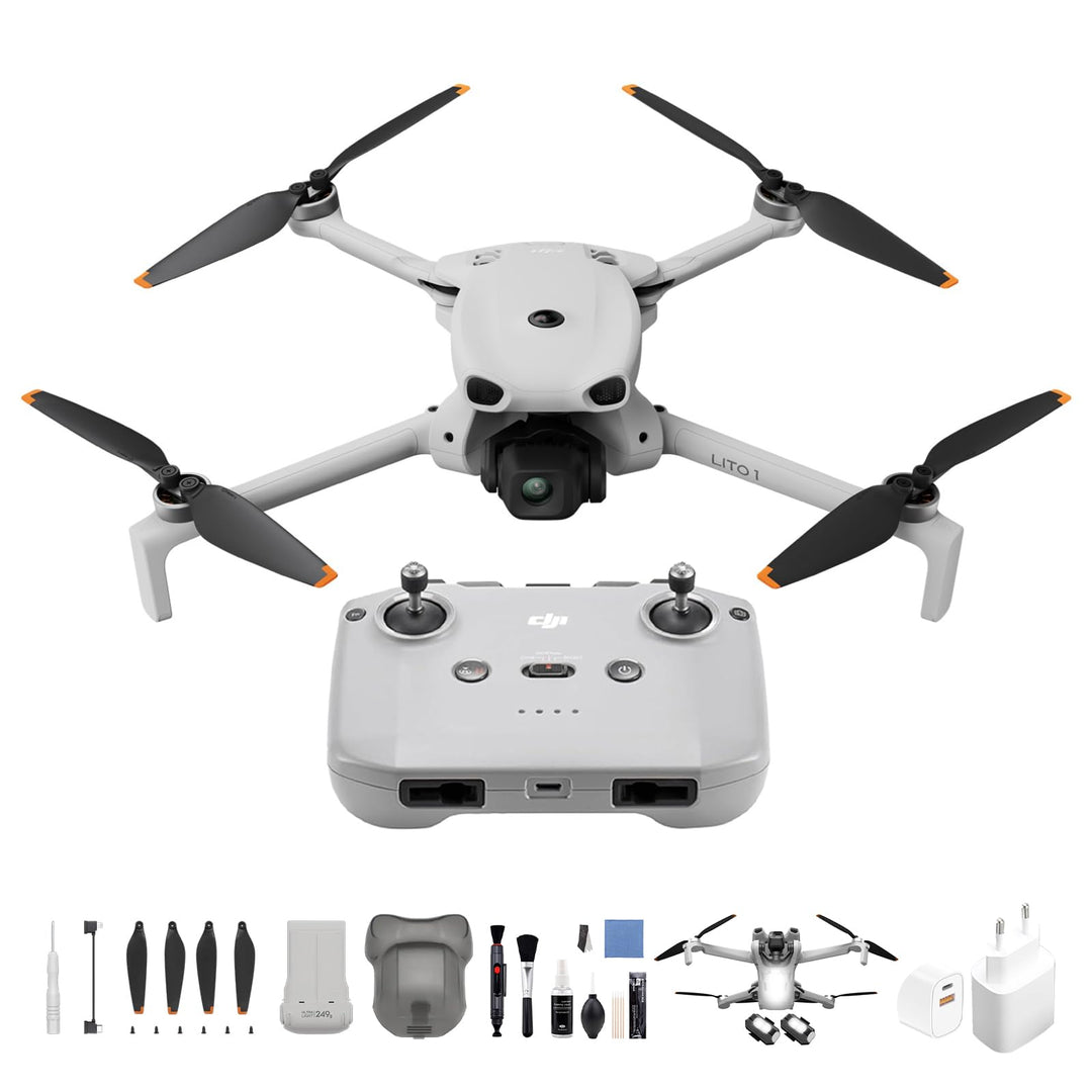 DJI Lito 1 Bundle mit Zubehör, 4K Kameradrohne, Hinderniserkennung, ActiveTrack, 4K-Video & 8K-Foto,