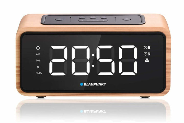 Blaupunkt CR65BT Radiowecker FM Bluetooth 60 Senderspeicher LED Display Uhr mit Doppelalarm und Schl