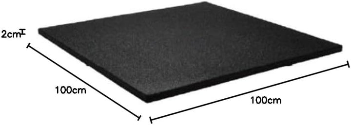 Vivol Fitness Bodenschutzmatte 100x100 cm Schwarz - Feinkörnig - 3 verschiedene Dicken 20mm