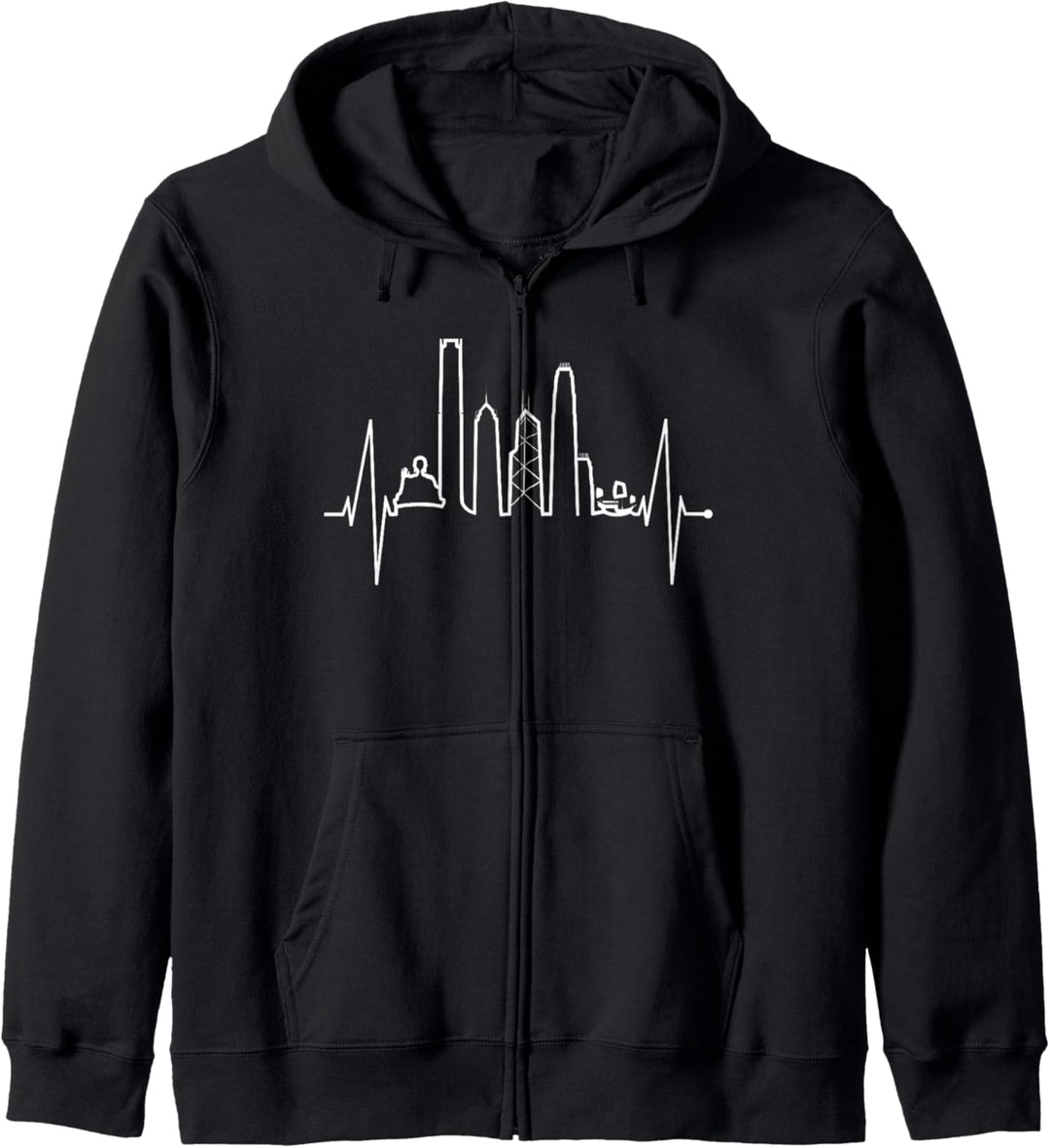 Hongkong Skyline Herzschlag China Fan Buddha Flag Hong Kong Kapuzenjacke